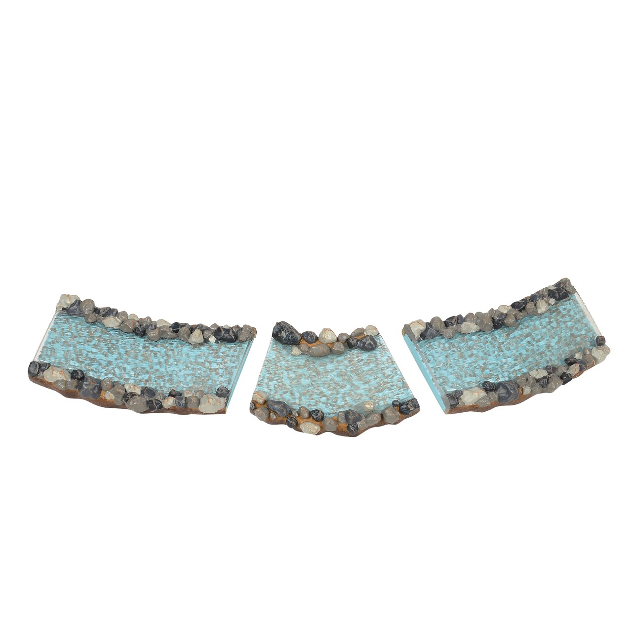 Department 56 Cross Product Village Babbling Brook Road Accessory Figurine Set, 3 Pieces 1in H